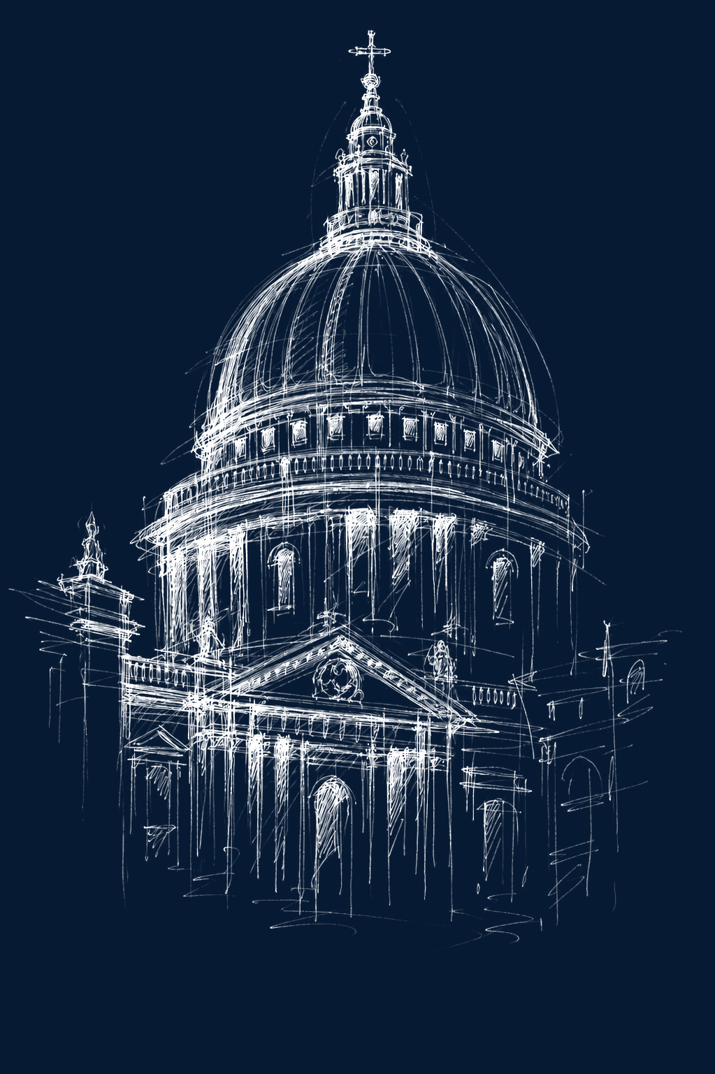 St Paul's Cathedral architectural sketch